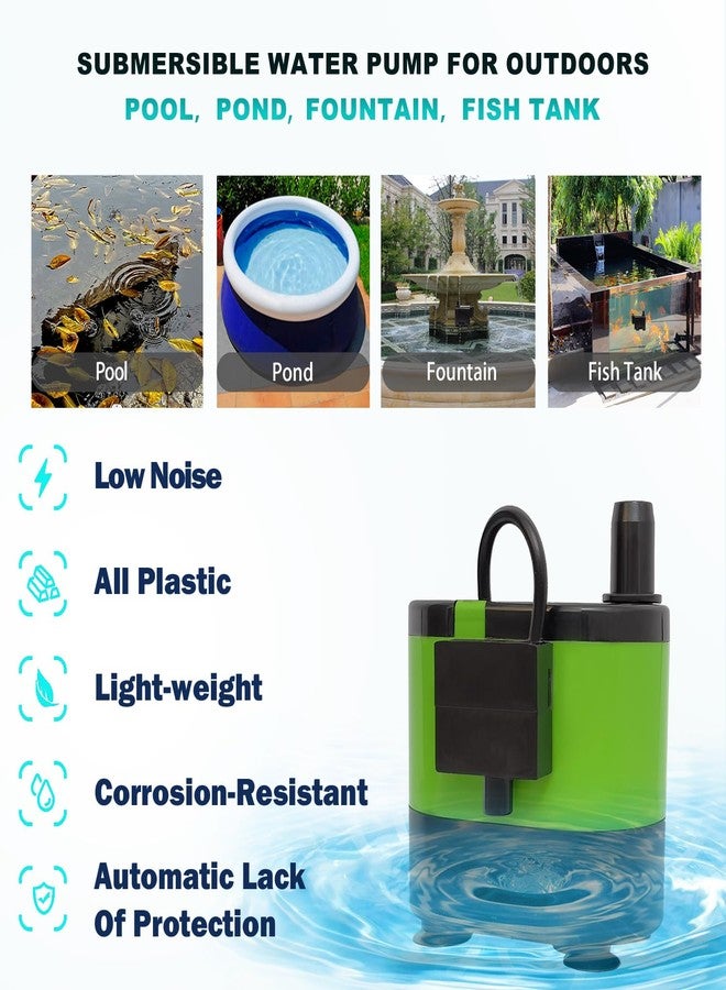 Roamoris Automatic Submersible Pump With Level Sensor,5 FT Height Fountain Water Pump For Pond, Aquariums,Fish Tank, Hydroponics,Auto Shut off, WP01 - Image 2
